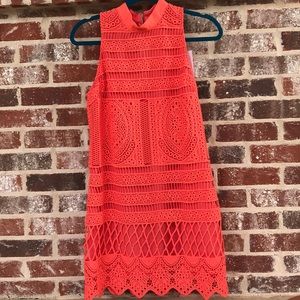 Bright peach, retro style sundress